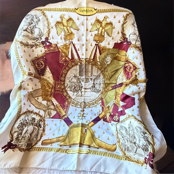 Napoleon Hermès Scarf BY PHILIPPE LEDOUX 90 CM Silk Bee Jacquard MIB - Picture 1 of 13